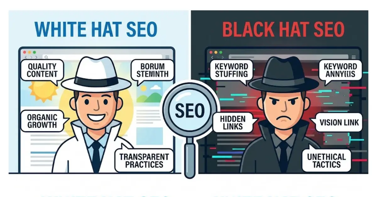 difference between white hat and black hat seo