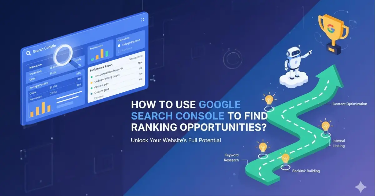 Google Search Console ranking dashboard showing keyword positions and performance data